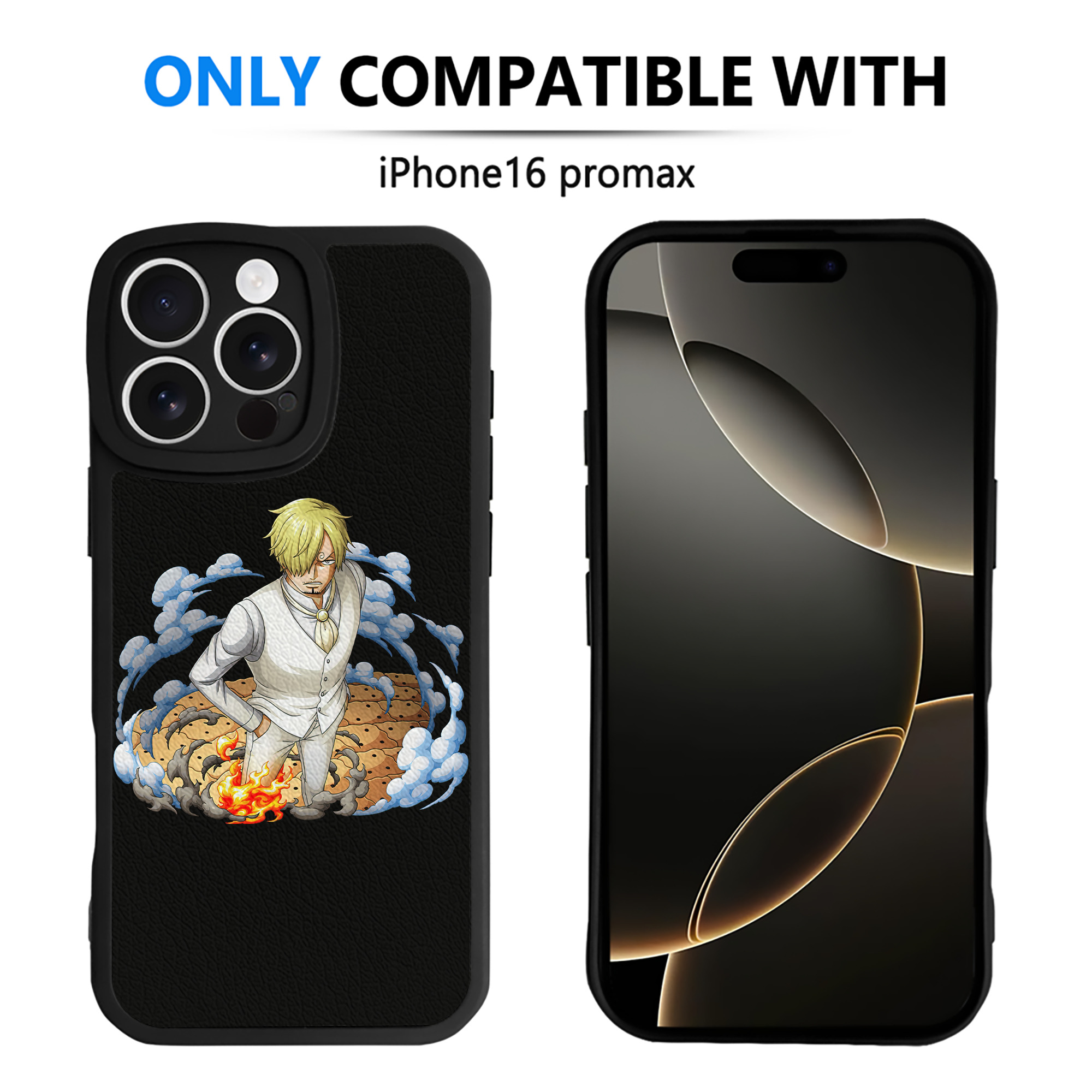 （画像用） ワンピース サンジ ONE PIECE Sanji 【iPhone 16シリーズ対応】シリコンスマホケース（レザー調） 材質：シリコン